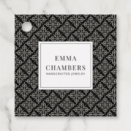 Jewelry Designer Black White Motif Pattern Price Bedankjes Labels