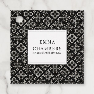 Jewelry Designer Black White Motif Pattern Price Bedankjes Labels