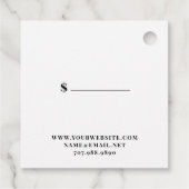 Jewelry Designer Black White Motif Pattern Price Bedankjes Labels (Achterkant)