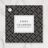 Jewelry Designer Black White Motif Pattern Price Bedankjes Labels (Voorkant)