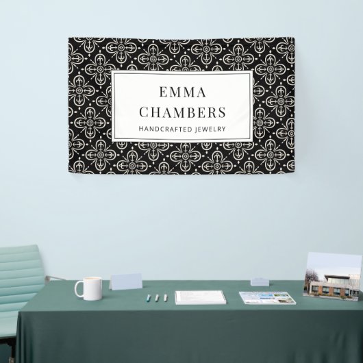 Jewelry Designer Black White Motif Pattern Spandoek (Beurs)