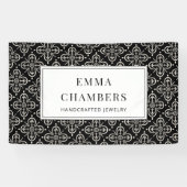 Jewelry Designer Black White Motif Pattern Spandoek (Horizontaal)