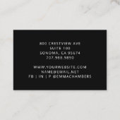 Jewelry Designer Black White Motif Pattern Visitekaartje (Achterkant)