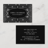Jewelry Designer Black White Motif Pattern Visitekaartje (Voorkant / Achterkant)