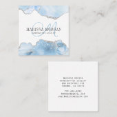 Jewelry Designer Blue Agate Geode Monogram Vierkante Visitekaartje (Voorkant / Achterkant)