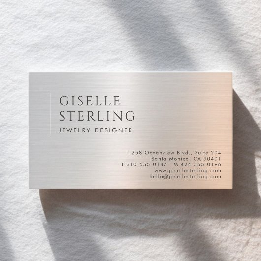 Jewelry Designer Brushed Metal Visitekaartje