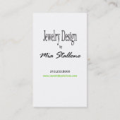 Jewelry Designer Custom Jeweler Visitekaartje (Achterkant)