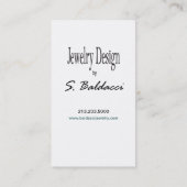 Jewelry Designer Custom Jeweler Visitekaartje (Achterkant)