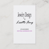Jewelry Designer Custom Jeweler Visitekaartje (Achterkant)