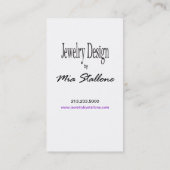Jewelry Designer Custom Jeweler Visitekaartje (Achterkant)