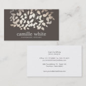 Jewelry Designer Faux Gold Foil leest Taupe Visitekaartje (Voorkant / Achterkant)