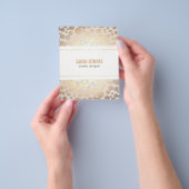 Jewelry Designer Faux Gold Leaf Circle Linen look Flyer (Hand)