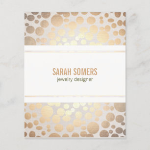 Jewelry Designer Faux Gold Leaf Circle Linen look Flyer