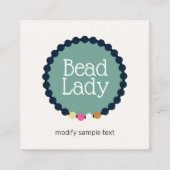 Jewelry Designer Knotted Beads Bracelet Logo Vierkante Visitekaartje (Voorkant)