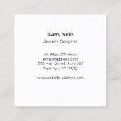 Jewelry Designer Knotted Beads Bracelet Logo Vierkante Visitekaartje (Achterkant)