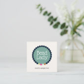Jewelry Designer Knotted Beads Bracelet Logo Vierkante Visitekaartje (Staand voorkant)