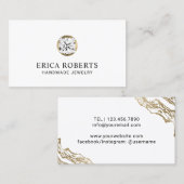 Jewelry Designer Modern Gold Diamond Visitekaartje (Voorkant / Achterkant)