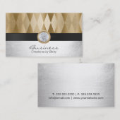 Jewelry Designer Modern Gold & Silver Visitekaartje (Voorkant / Achterkant)