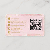 Jewelry Designer Pink Gold Agate QR Code Visitekaartje (Achterkant)