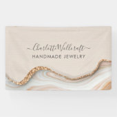 Jewelry Designer Pink Gold Glitter Marble Agate Spandoek (Horizontaal)