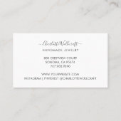 Jewelry Designer Pink Gold Glitter Marble Agate Visitekaartje (Achterkant)