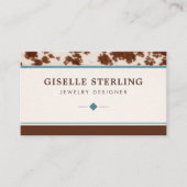 Jewelry Designer Rustic Cowhide Western Visitekaartje (Voorkant)