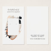 Jewelry Designer Terracotta Black Drop earring Visitekaartje (Voorkant /achterkant)