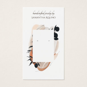 Jewelry Designer Terracotta Black Drop earring Visitekaartje