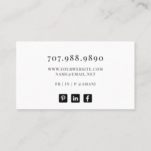 Jewelry Designer Visitekaartje (Achterkant)