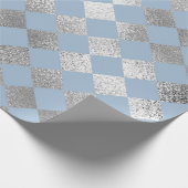 Jewelry Diamond Squares Blue Silver Vip Cadeaupapier (Hoek)