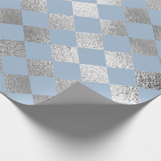 Jewelry Diamond Squares Blue Silver Vip Cadeaupapier (Hoek)