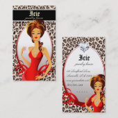 Jewelry Diamonds Red Leopard Beige Visitekaartje (Voorkant / Achterkant)