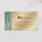 Jewelry Diamonds Red Zebra Beige Blauwgroen Leopar Visitekaartje (Achterkant)