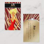 Jewelry Diamonds Red Zebra Sparkle Gold Blonde Visitekaartje (Voorkant / Achterkant)