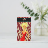 Jewelry Diamonds Red Zebra Sparkle Gold Blonde Visitekaartje (Staand voorkant)