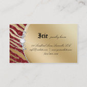 Jewelry Diamonds Red Zebra Sparkle Gold Blonde Visitekaartje (Achterkant)
