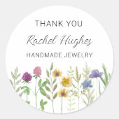 Jewelry Floral Thank You Ronde Sticker (Voorkant)