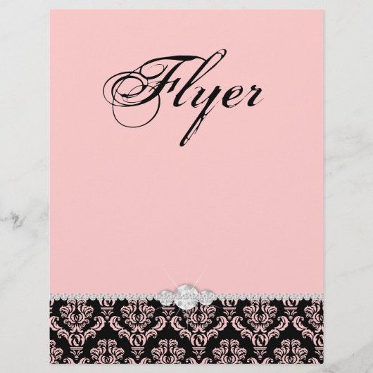 Jewelry Flyer Hair Salon Damask Baby Roze Classy (Voorkant)