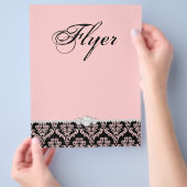 Jewelry Flyer Hair Salon Damask Baby Roze Classy (Hand)