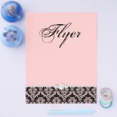 Jewelry Flyer Hair Salon Damask Baby Roze Classy (Enkel)