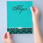 Jewelry Flyer Hair Salon Damask Black Classy (Hand)