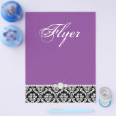 Jewelry Flyer Hair Salon Damask Black Paars (Enkel)