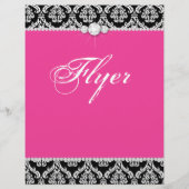 Jewelry Flyer Hair Salon Damask Black Pink Classy (Achterkant)