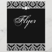 Jewelry Flyer Hair Salon Damask Black White Classy (Achterkant)