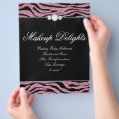 Jewelry Flyer Hair Salon Zebra Glitter Pink (Hand)