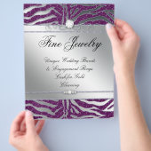 Jewelry Flyer Hair Salon Zebra Sparkle Plum Silver (Hand)