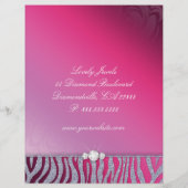 Jewelry Flyer Hair Salon Zebra Sparkle roze Rood (Achterkant)