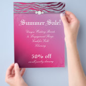 Jewelry Flyer Hair Salon Zebra Sparkle roze Rood (Hand)