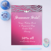 Jewelry Flyer Hair Salon Zebra Sparkle roze Rood (Enkel)