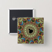 Jewelry Fractal Vierkante Button 5,1 Cm (Voorkant /achterkant)